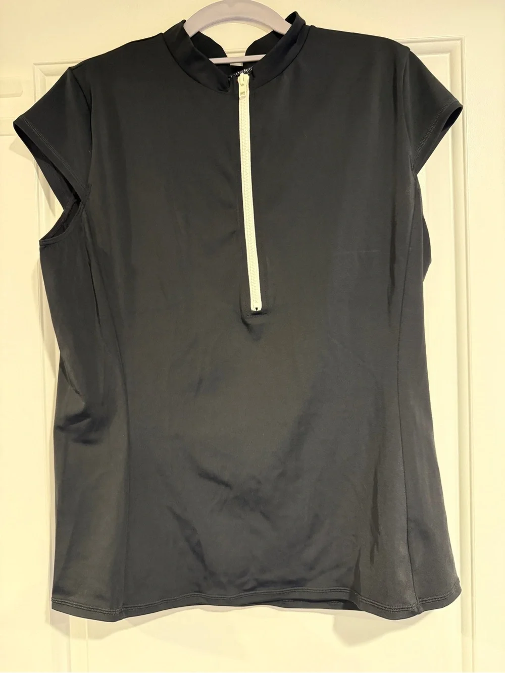 Boden Horizon Tilos Short Sleeve Beach Swim Top Women's Size US 14 Black & White